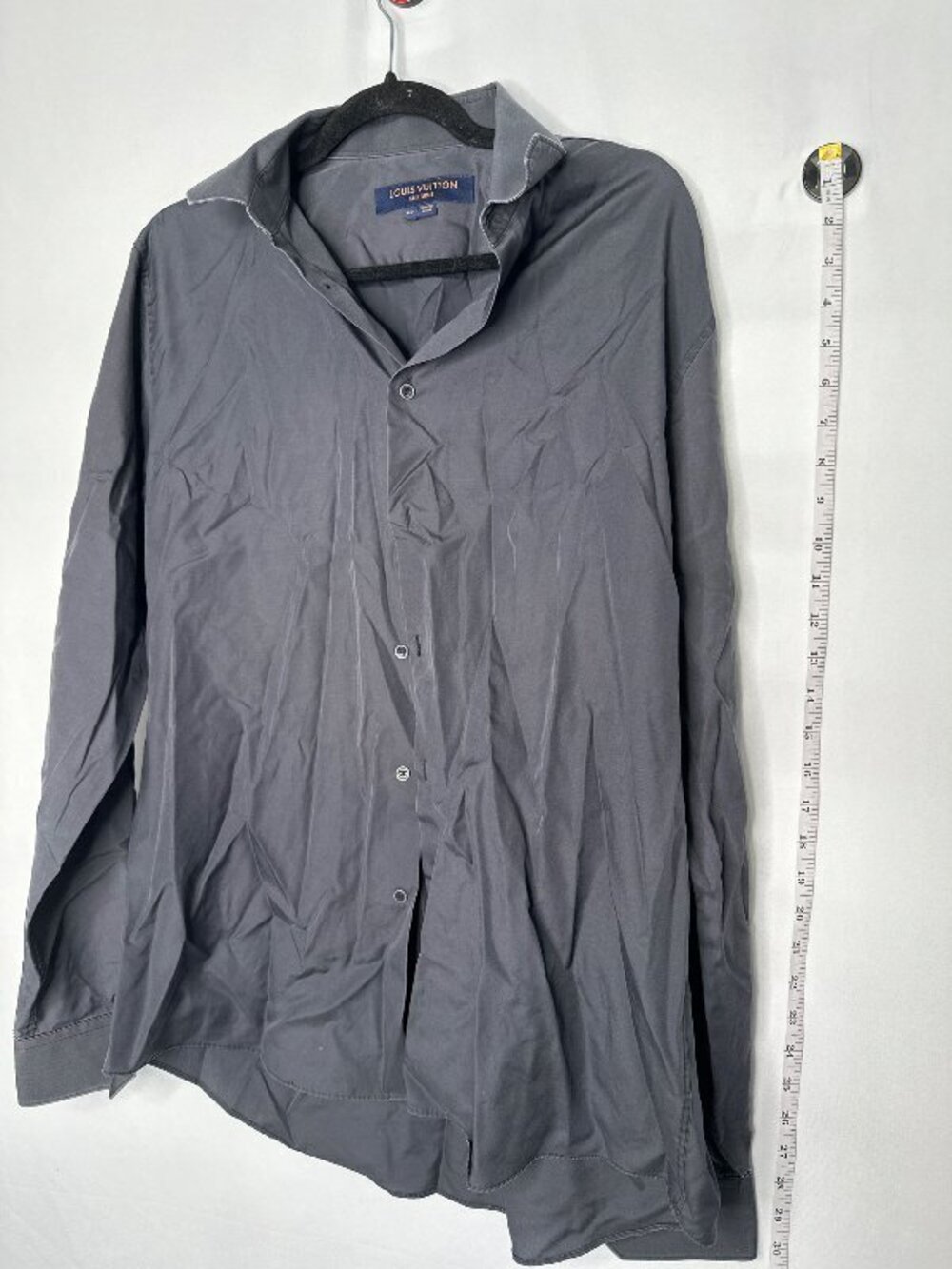 Louis Vuitton Uniforms Dark Gray Long Sleeve Dress Shirt 42 Designer Luxury